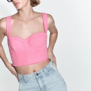 ZARA LIMITED EDITION TEXTURED BUSTIER TOP